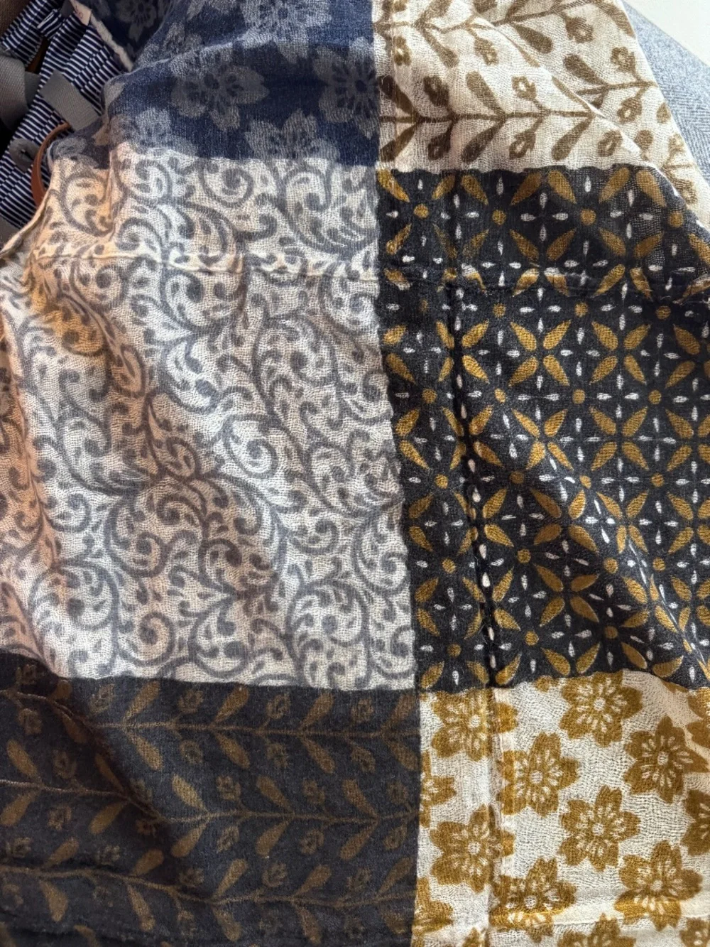 ECHO DESIGN, BEAUTIFUL PATCHWORK WOOL SCARF
